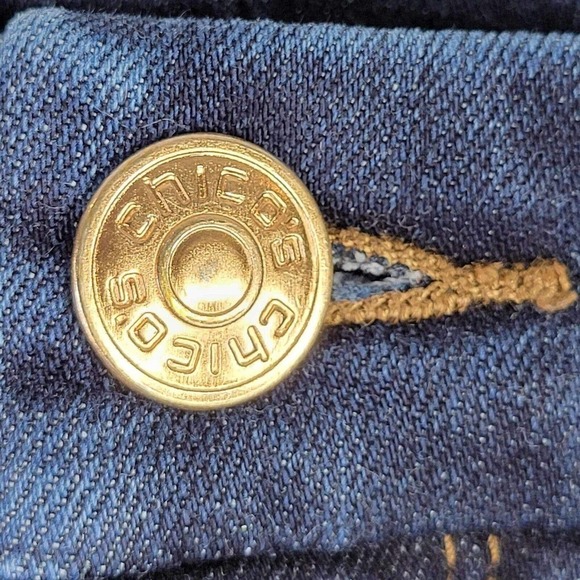 Chicos Jeans So Slimming Girlfriend Dark Womens Size 8 US M High Rise Stretch - Picture 6 of 11